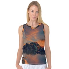 Horizon Sunset Evening Sunrise Women s Basketball Tank Top by Pakrebo