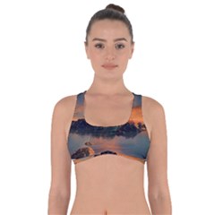 Horizon Sunset Evening Sunrise Got No Strings Sports Bra by Pakrebo