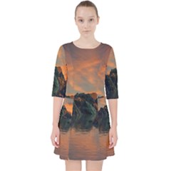 Horizon Sunset Evening Sunrise Pocket Dress by Pakrebo