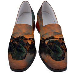 Horizon Sunset Evening Sunrise Women s Chunky Heel Loafers