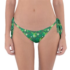 4 Leaf Clover Star Glitter Seamless Reversible Bikini Bottom by Pakrebo