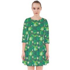 4 Leaf Clover Star Glitter Seamless Smock Dress by Pakrebo