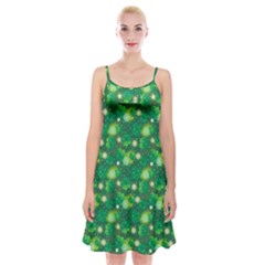 4 Leaf Clover Star Glitter Seamless Spaghetti Strap Velvet Dress