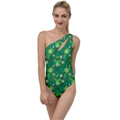 4 Leaf Clover Star Glitter Seamless To One Side Swimsuit