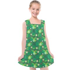 4 Leaf Clover Star Glitter Seamless Kids  Cross Back Dress