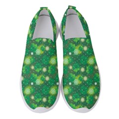 4 Leaf Clover Star Glitter Seamless Women s Slip On Sneakers