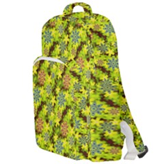 Flowers Yellow Red Blue Seamless Double Compartment Backpack