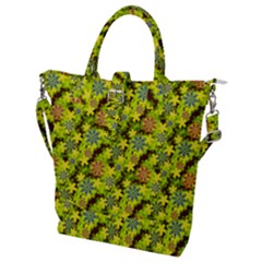 Flowers Yellow Red Blue Seamless Buckle Top Tote Bag