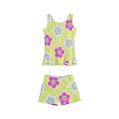 Traditional Patterns Plum Kids  Boyleg Swimsuit