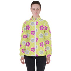 Traditional Patterns Plum Women s High Neck Windbreaker by Pakrebo