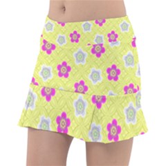 Traditional Patterns Plum Tennis Skirt