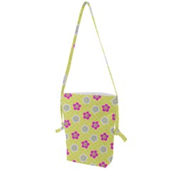 Traditional Patterns Plum Folding Shoulder Bag