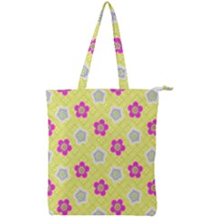 Traditional Patterns Plum Double Zip Up Tote Bag