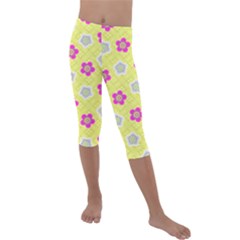 Traditional Patterns Plum Kids  Lightweight Velour Capri Leggings 