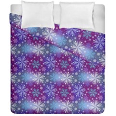 Snow White Blue Purple Tulip Duvet Cover Double Side (california King Size)