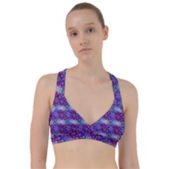 Snow White Blue Purple Tulip Sweetheart Sports Bra by Pakrebo