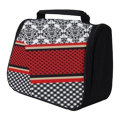 Background Damask Red Black Full Print Travel Pouch (small)