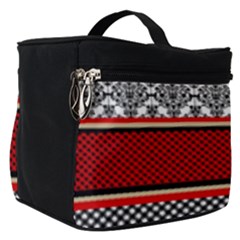 Background Damask Red Black Make Up Travel Bag (small) by Pakrebo