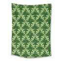 White Flowers Green Damask Medium Tapestry View1