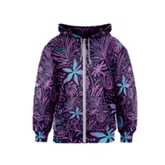 Stamping Pattern Leaves Drawing Kids  Zipper Hoodie by Pakrebo