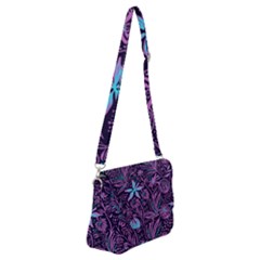 Stamping Pattern Leaves Drawing Shoulder Bag With Back Zipper