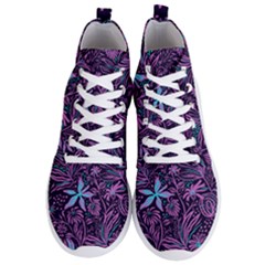 Stamping Pattern Leaves Drawing Men s Lightweight High Top Sneakers