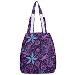 Stamping Pattern Leaves Drawing Center Zip Backpack