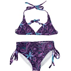 Stamping Pattern Leaves Drawing Kids  Classic Bikini Set