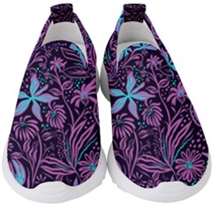 Stamping Pattern Leaves Drawing Kids  Slip On Sneakers