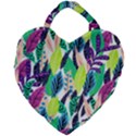 Leaves Drawing Pattern Nature Giant Heart Shaped Tote View1