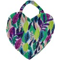 Leaves Drawing Pattern Nature Giant Heart Shaped Tote View2