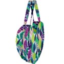 Leaves Drawing Pattern Nature Giant Heart Shaped Tote View4