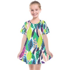 Leaves Drawing Pattern Nature Kids  Smock Dress