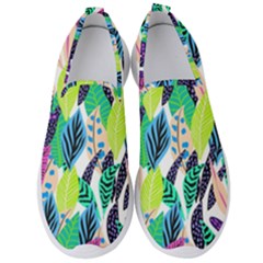 Leaves Drawing Pattern Nature Men s Slip On Sneakers