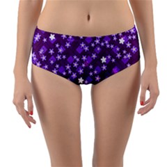 Textile Cross Pattern Square Reversible Mid-waist Bikini Bottoms by Pakrebo