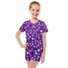 Textile Cross Pattern Square Kids  Mesh Tee And Shorts Set