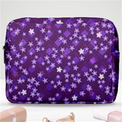 Textile Cross Pattern Square Make Up Pouch (large)