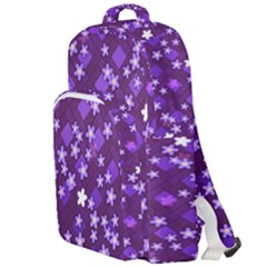 Textile Cross Pattern Square Double Compartment Backpack