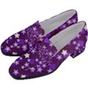 Textile Cross Pattern Square Women s Chunky Heel Loafers View2