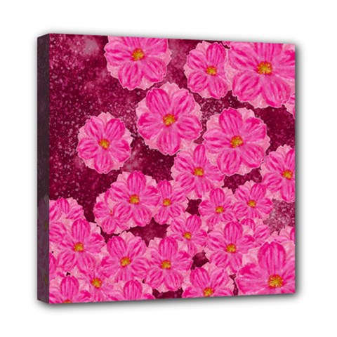 Cherry Blossoms Floral Design Mini Canvas 8  X 8  (stretched) by Pakrebo