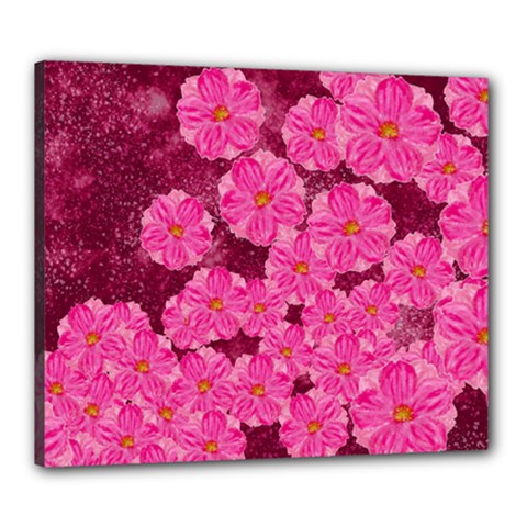 Cherry Blossoms Floral Design Canvas 24  X 20  (stretched) by Pakrebo