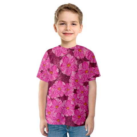 Cherry Blossoms Floral Design Kids  Sport Mesh Tee by Pakrebo