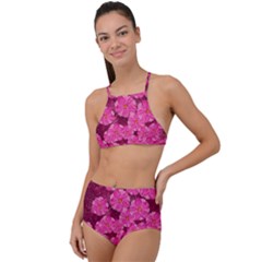 Cherry Blossoms Floral Design High Waist Tankini Set