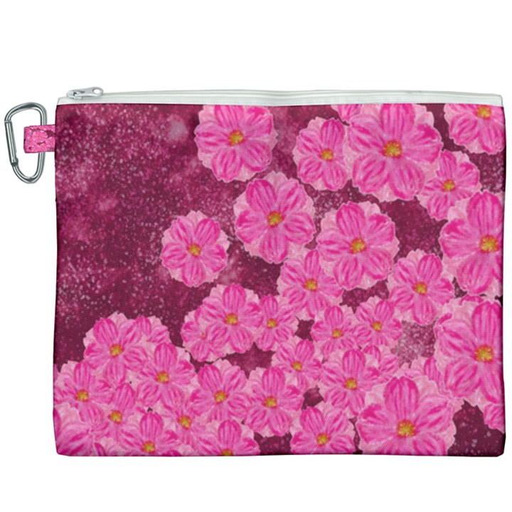 Cherry Blossoms Floral Design Canvas Cosmetic Bag (XXXL)