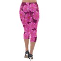 Cherry Blossoms Floral Design Lightweight Velour Capri Leggings  View2