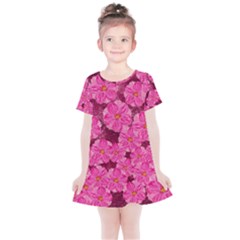 Cherry Blossoms Floral Design Kids  Simple Cotton Dress