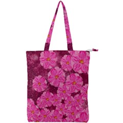 Cherry Blossoms Floral Design Double Zip Up Tote Bag