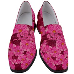 Cherry Blossoms Floral Design Women s Chunky Heel Loafers