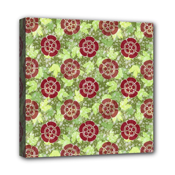 Seamless Pattern Leaf The Pentagon Mini Canvas 8  x 8  (Stretched)