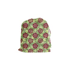 Seamless Pattern Leaf The Pentagon Drawstring Pouch (small) by Pakrebo